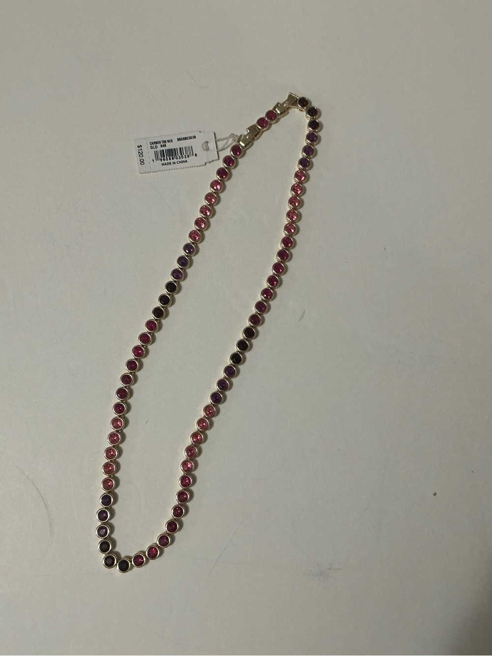 KENDRA SCOTT Carmen Tennis Necklace Pink Gold